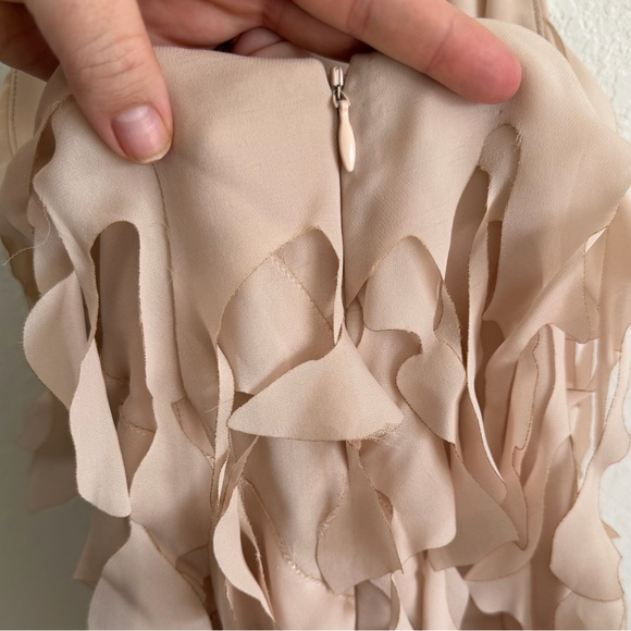 Catherine Regehr Formal Dress T Neck Bejeweled 100% Silk Spiral Hem Pink Medium - Picture 7 of 13